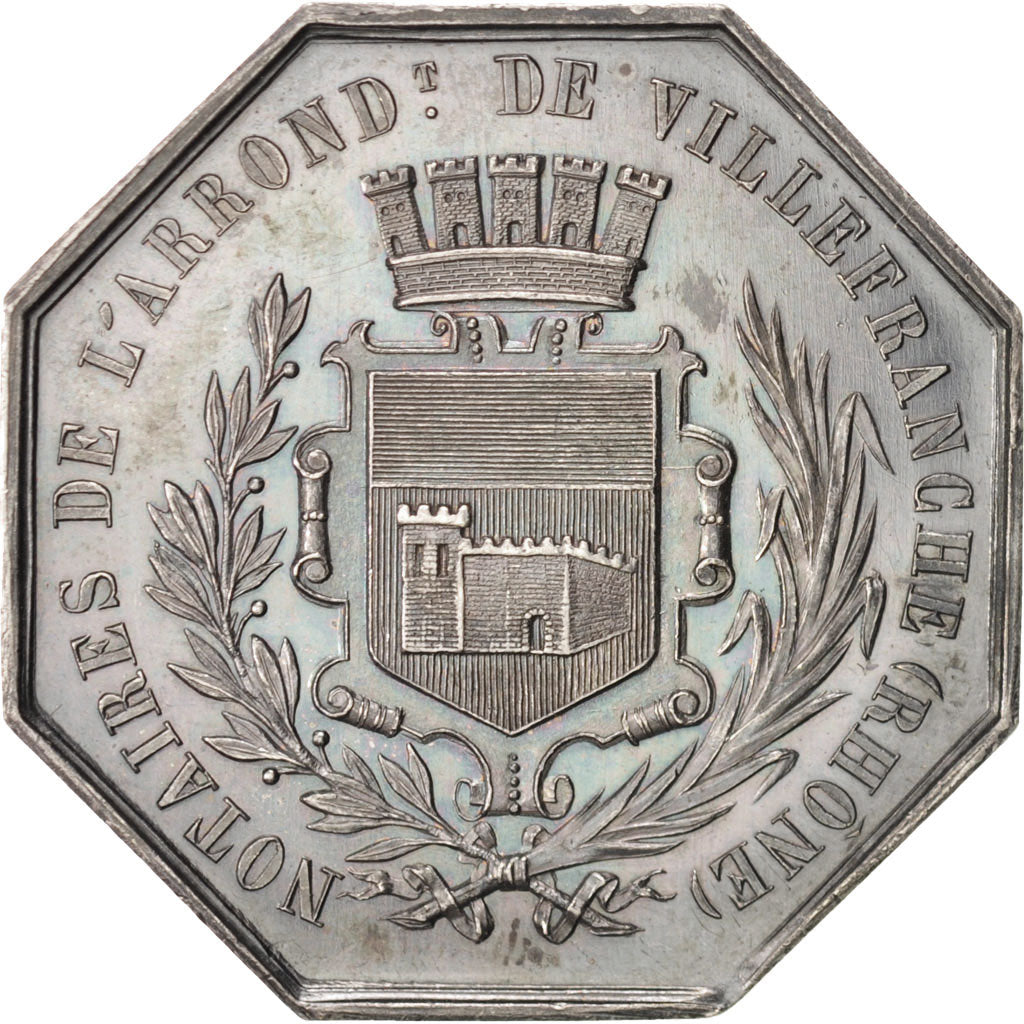 France, Notary, Token, MS(60-62), Silver, 33, 14.90