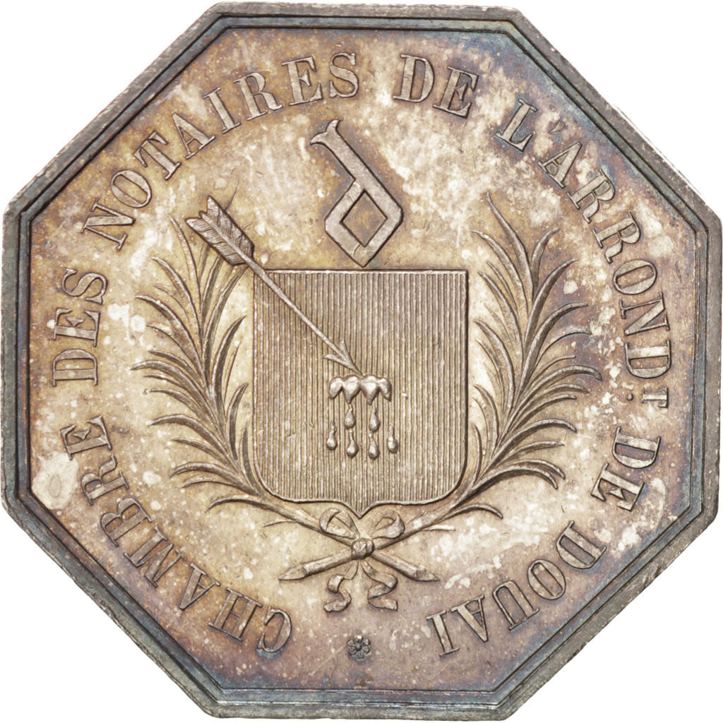 France, Token, Notary, MS(60-62), Silver, Lerouge:120