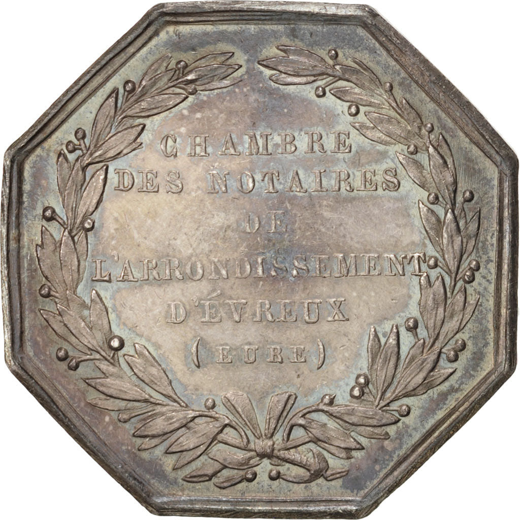 France, Token, Notary, MS(63), Silver, Lerouge:131