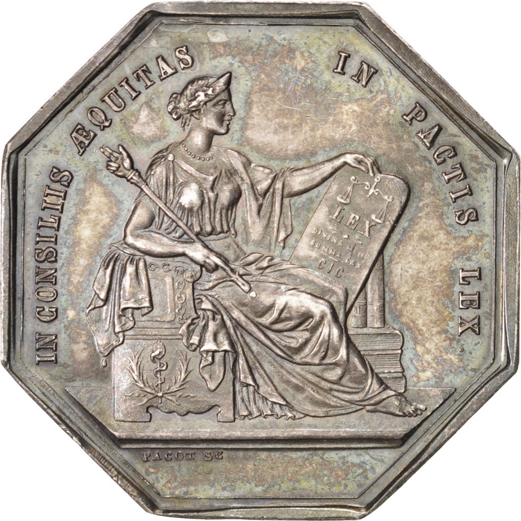 Francja, Token, Notariusz, MS(63), Srebro, Lerouge:19