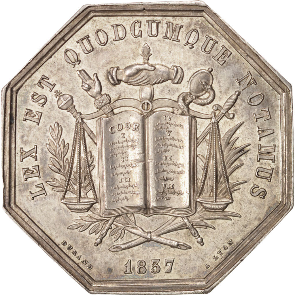 France, Token, Notary, AU(55-58), Silver, Lerouge:435