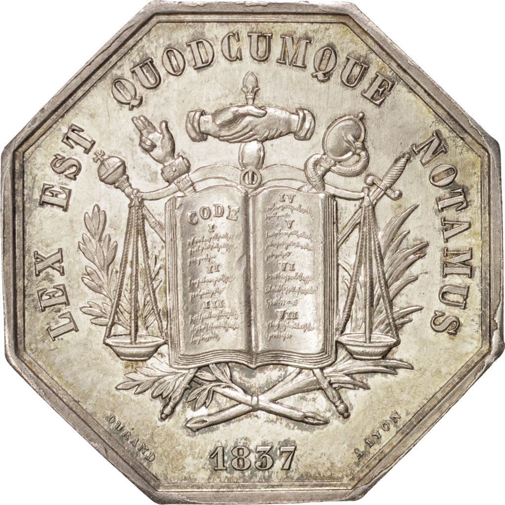 France, Token, Notary, AU(55-58), Silver, Lerouge:435