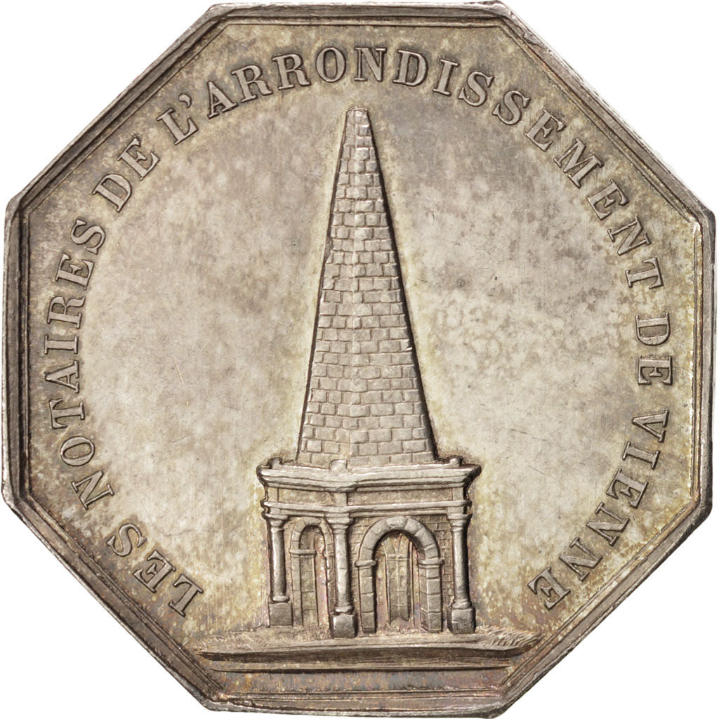 France, Token, Notary, AU(55-58), Silver, Lerouge:435