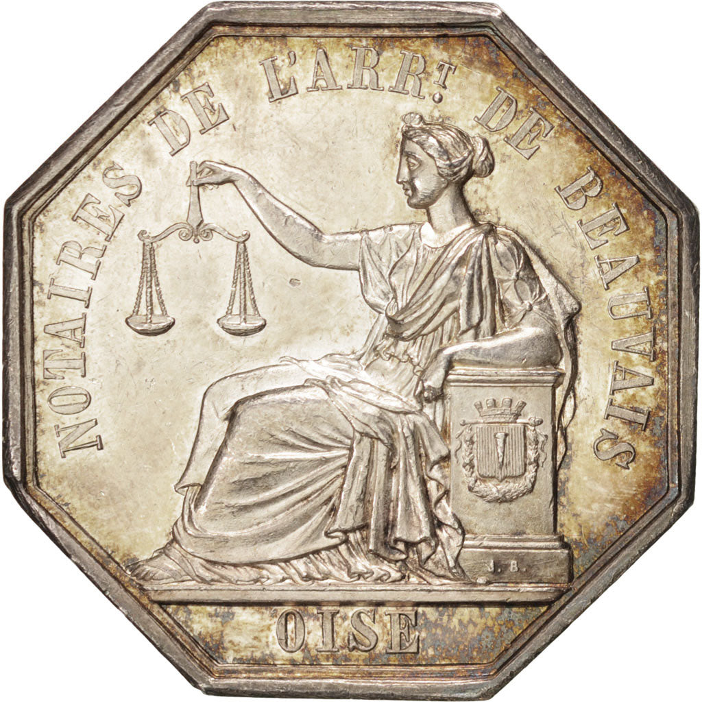 France, Token, Notary, AU(55-58), Silver, Lerouge:42