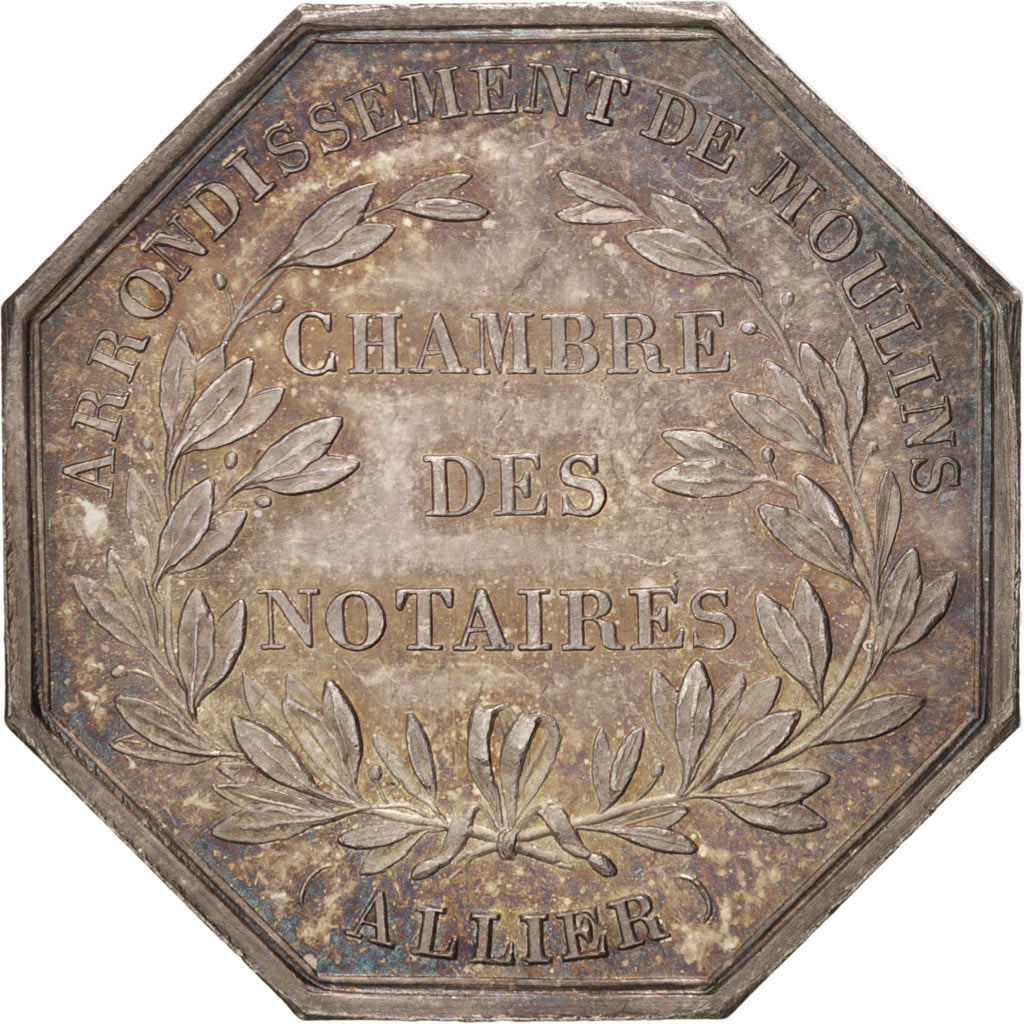 Francja, Token, Notariusz, MS(63), Srebro, Lerouge:205