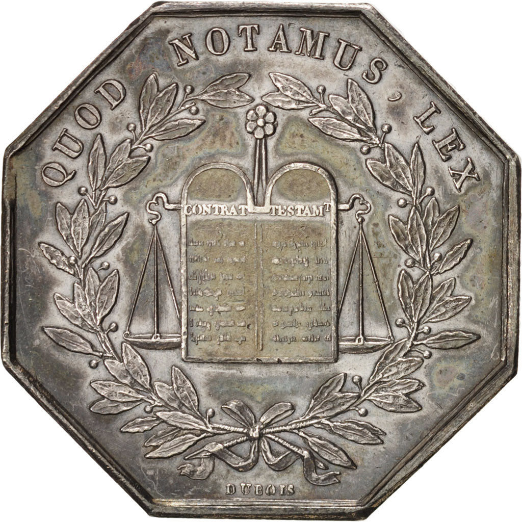 Francia, Token, Notary, 1833, EBC+, Plata, Lerouge:72