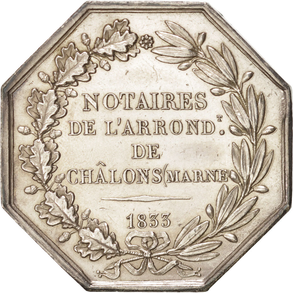 Francia, Token, Notary, 1833, EBC+, Plata, Lerouge:72