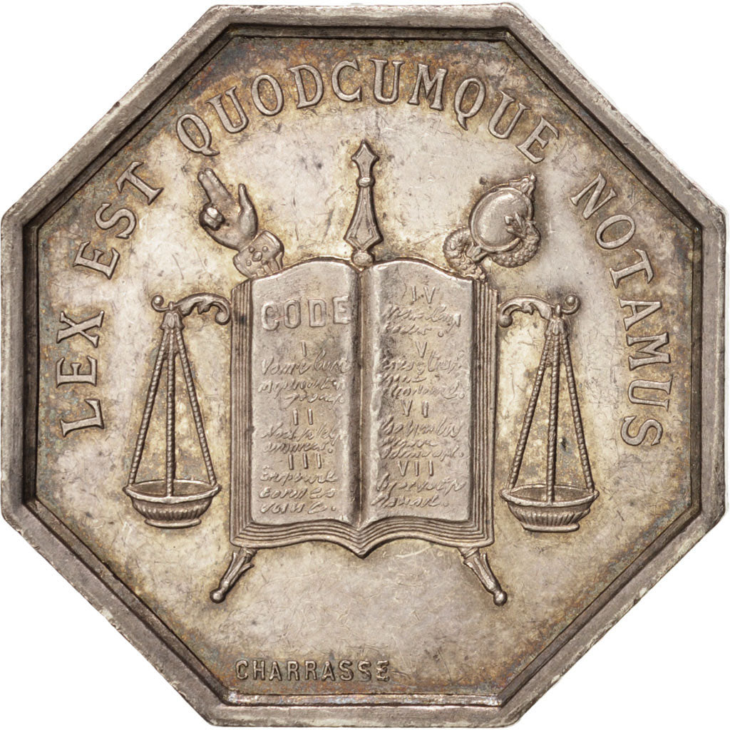 France, Token, Notary, AU(55-58), Silver, Lerouge:174