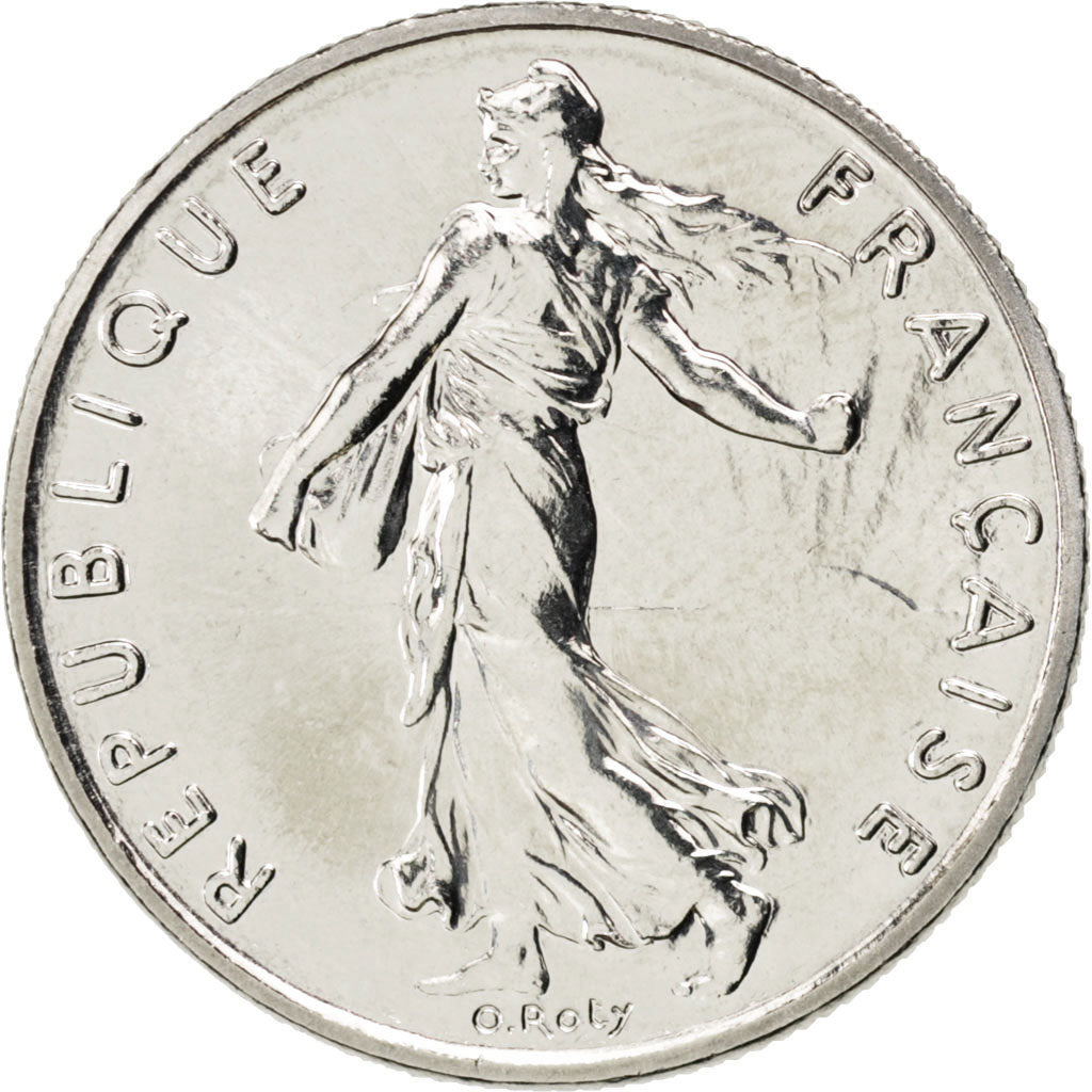 FRANCE, Semeuse, 1/2 Franc, 1992, Paris, KM #931.1, MS(63), Nickel, 19.5,...