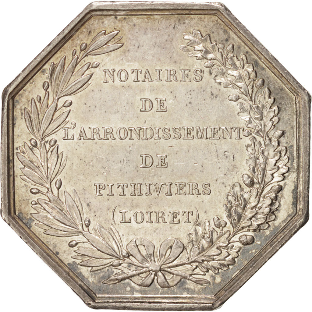 France, Token, Notary, MS(60-62), Silver, Lerouge:327