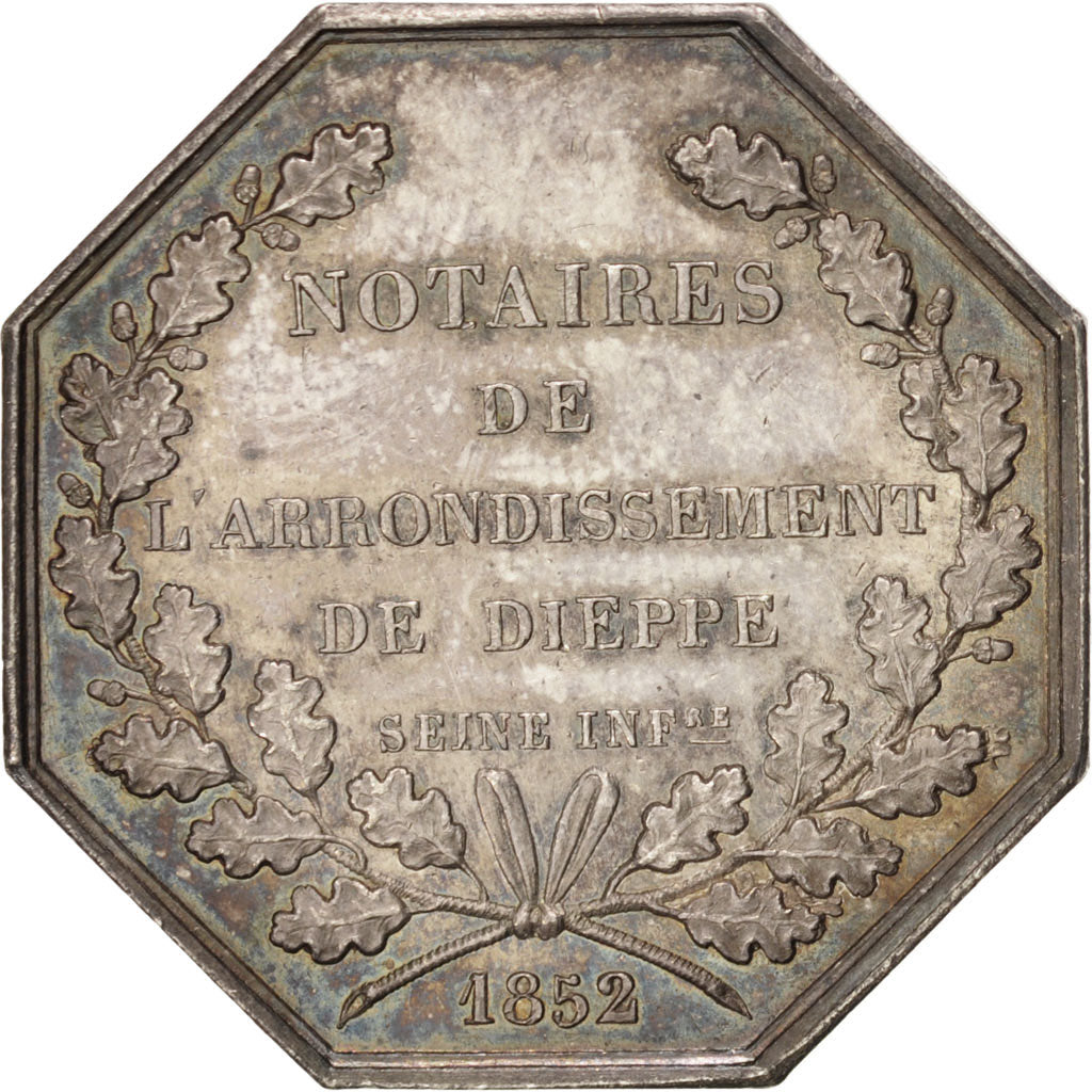 France, Token, Notary, MS(63), Silver, Lerouge:116