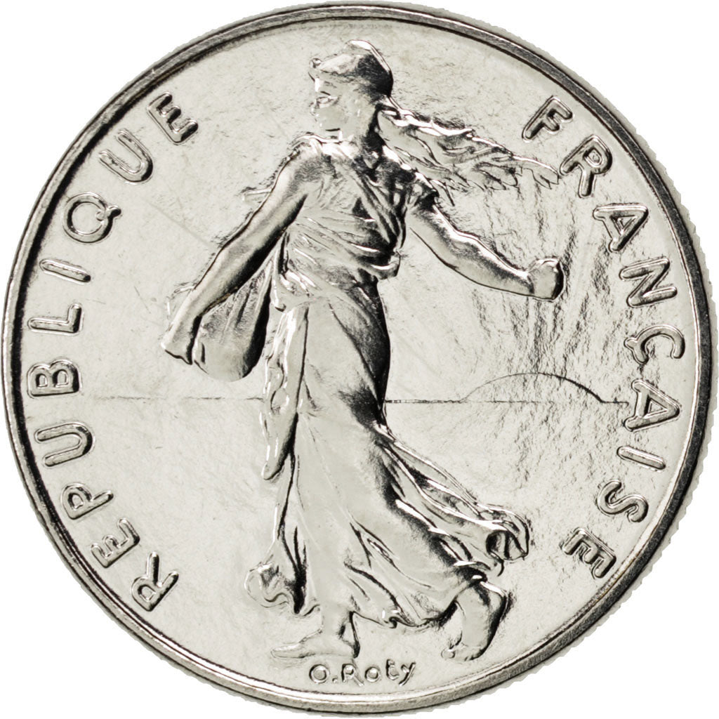 FRANCE, Semeuse, 1/2 Franc, 1993, Paris, KM #931.1, MS(63), Nickel, 19.5,...