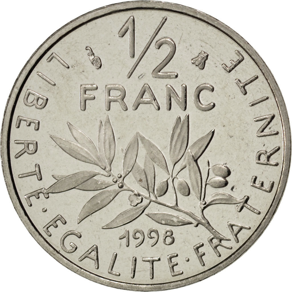 Vème République, 1/2 Franc Semeuse, 1998, BE, KM 931 