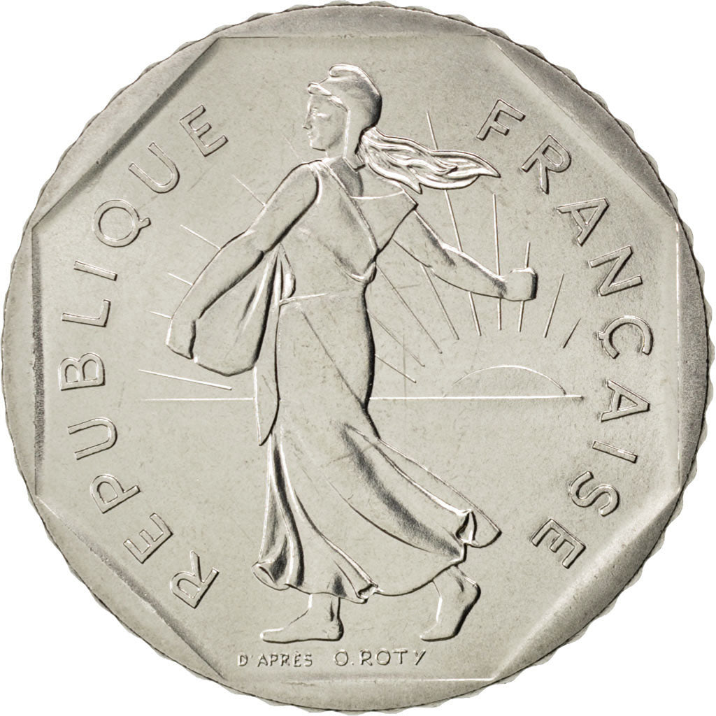 FRANCE, Semeuse, 2 Francs, 1987, KM #942.1, MS(63), Nickel, 26.5, Gadoury #547,.