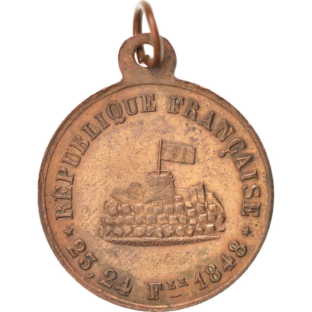 France, Medal, French Second Republic, 1848, AU(50-53), Copper