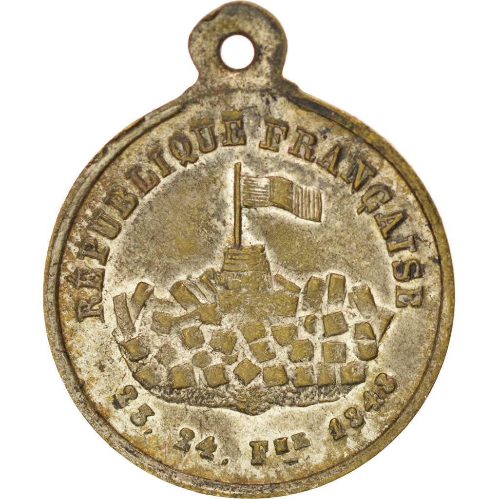 France, Medal, French Second Republic, History, 1848, TTB, Cuivre