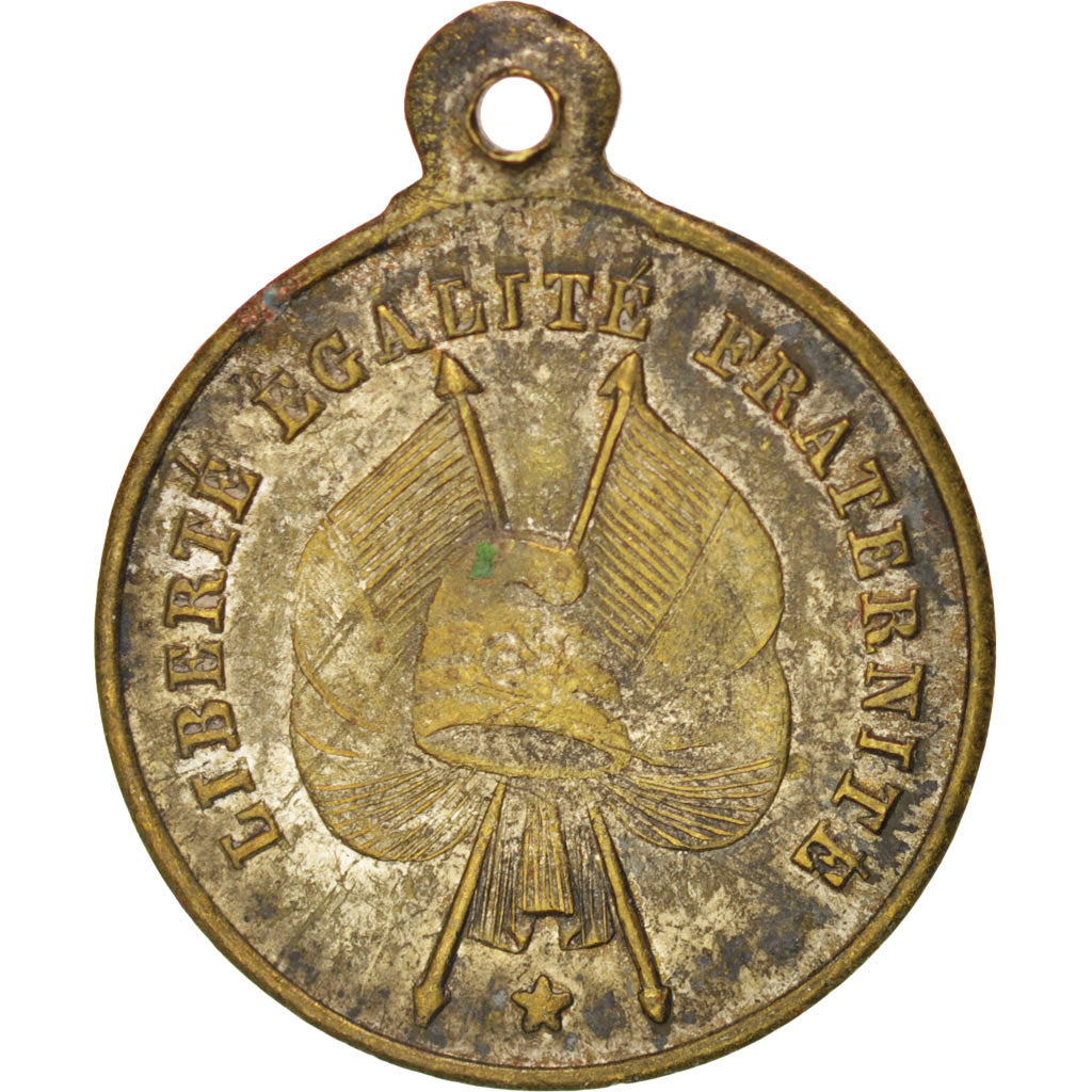 France, Medal, French Second Republic, History, 1848, TTB, Cuivre