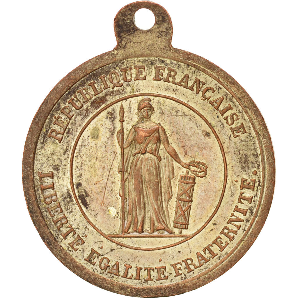 France, Medal, French Second Republic, History, 1848, TTB+, Cuivre