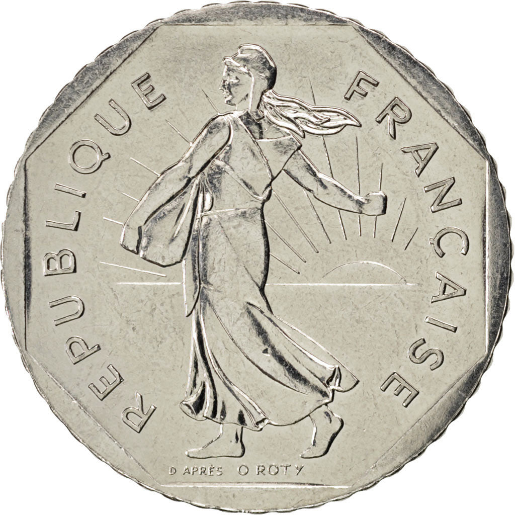 FRANCE, Semeuse, 2 Francs, 1998, KM #942.1, MS(63), Nickel, 26.5, Gadoury #547,.
