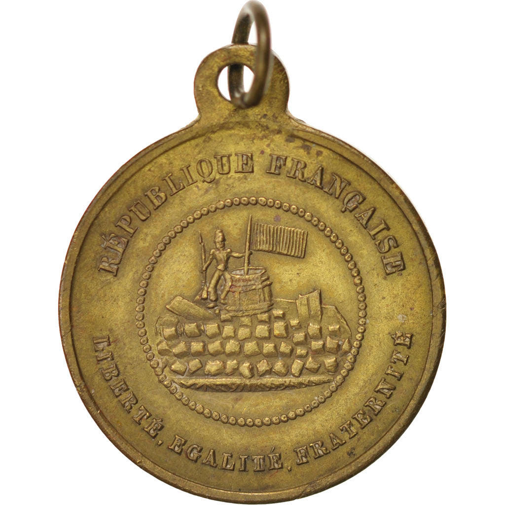 France, Medal, French Second Republic, History, 1848, SUP, Cuivre