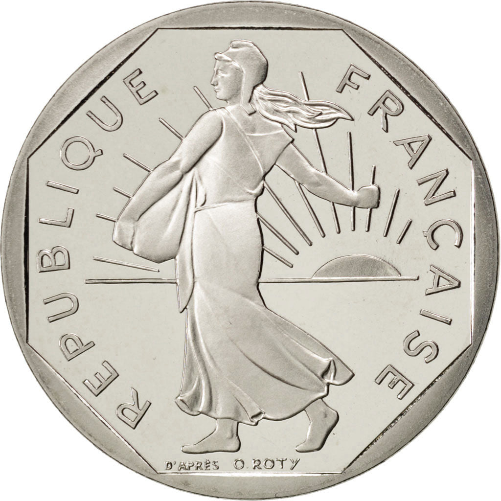 FRANCE, Semeuse, 2 Francs, 1992, KM #942.2, MS(65-70), Nickel, 26.5, Gadoury...