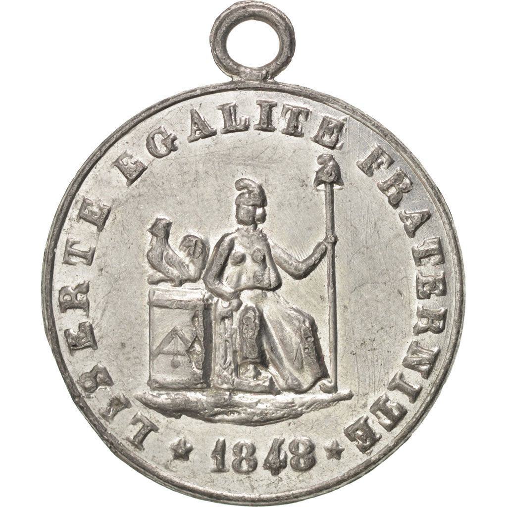 Francja, Medal, Druga Republika Francuska, Historia, 1848, AU(55-58), Cyna