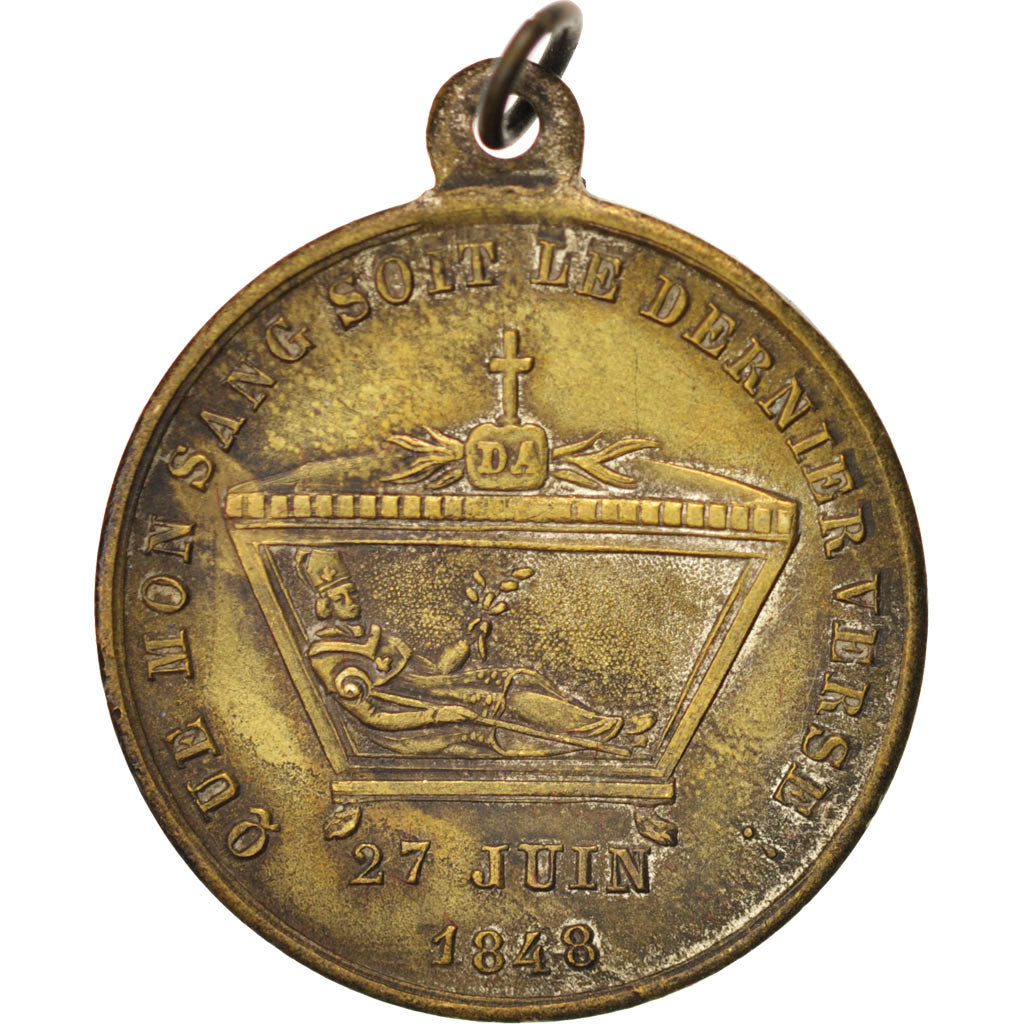France, Medal, French Second Republic, History, 1848, AU(50-53), Copper