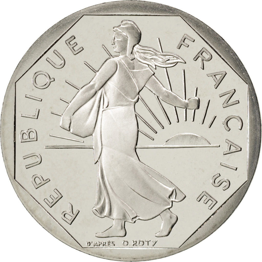 FRANCE, Semeuse, 2 Francs, 1993, KM #942.2, MS(65-70), Nickel, 26.5, Gadoury...