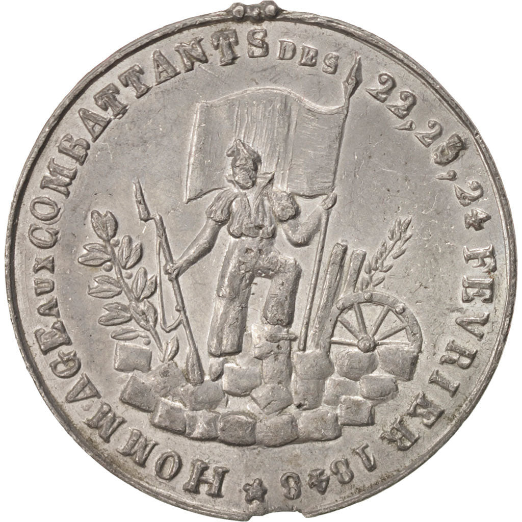France, Medal, French Second Republic, History, 1848, TTB+, Tin