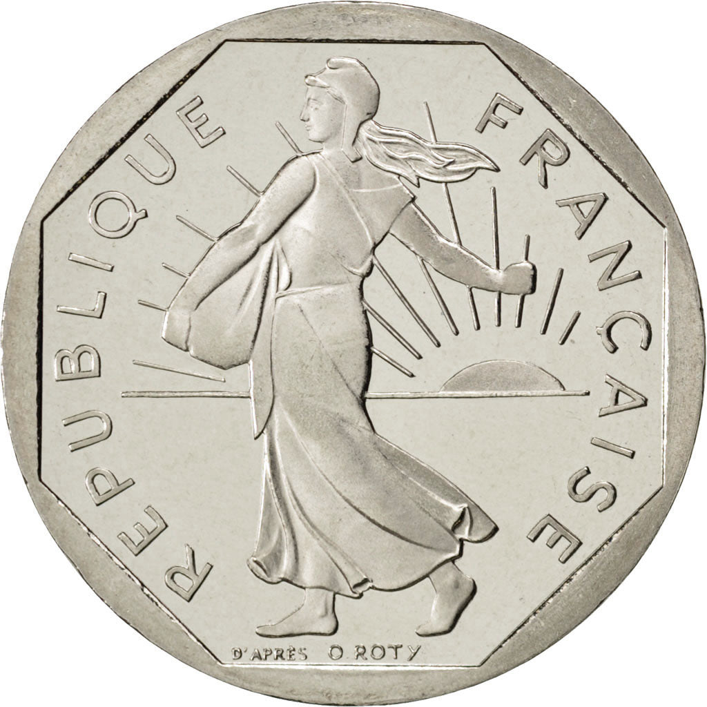 FRANCE, Semeuse, 2 Francs, 1997, KM #942.2, MS(65-70), Nickel, 26.5, Gadoury...