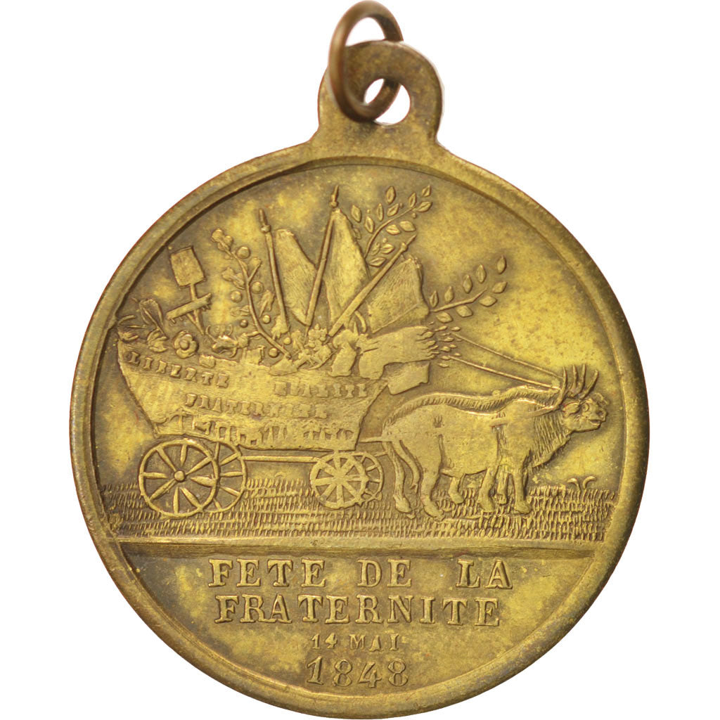 France, Medal, French Second Republic, History, 1848, TTB+, Cuivre