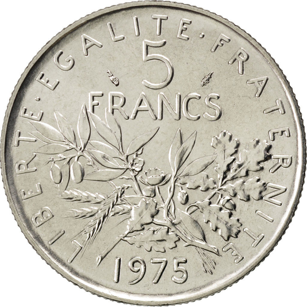 Coin, France, Semeuse, 5 Francs, 1975, MS(63), Nickel Clad Copper-Nickel