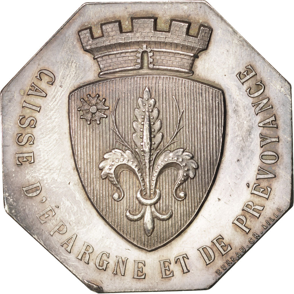 France, Token, Savings Bank, 1902, AU(55-58), Silver