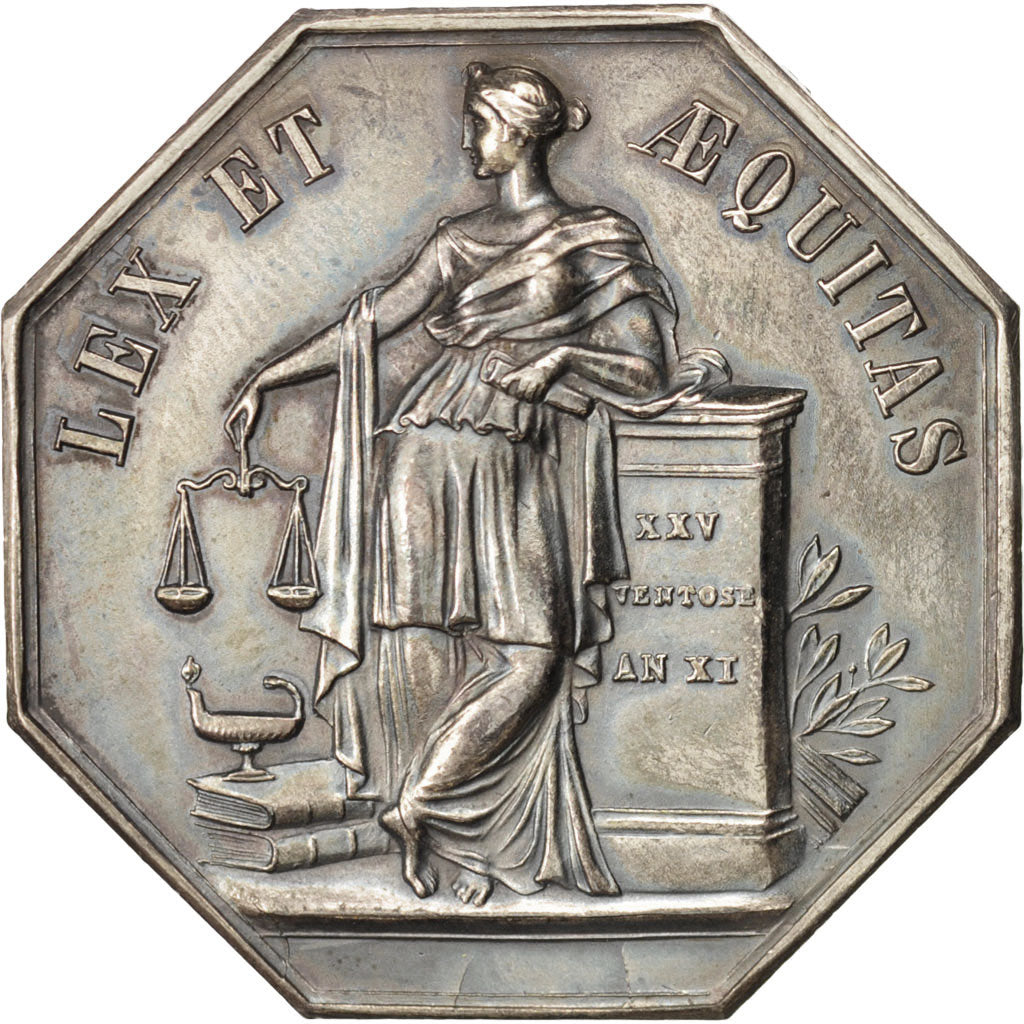 France, Token, Notary, AU(55-58), Silver, Lerouge:161