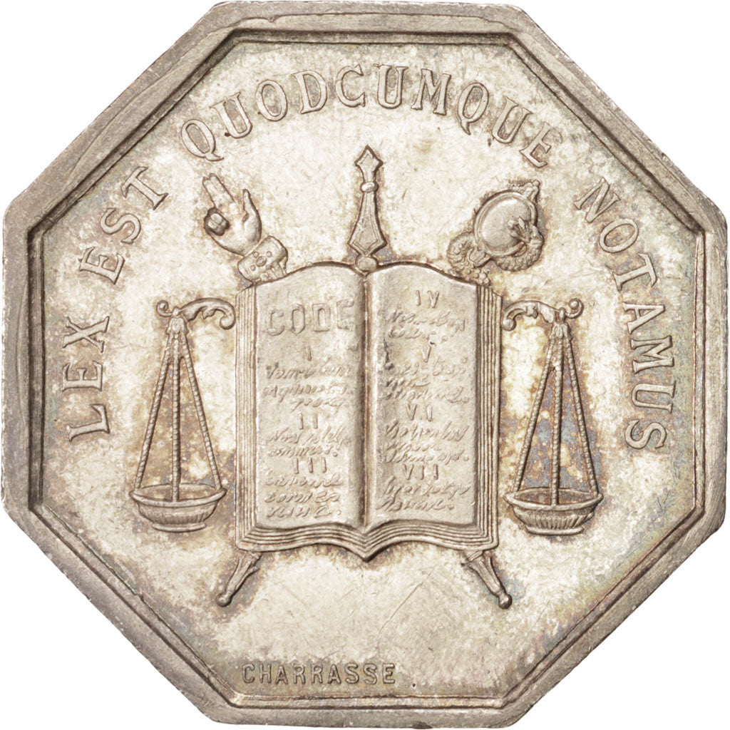 France, Token, Notary, AU(55-58), Silver, Lerouge:174
