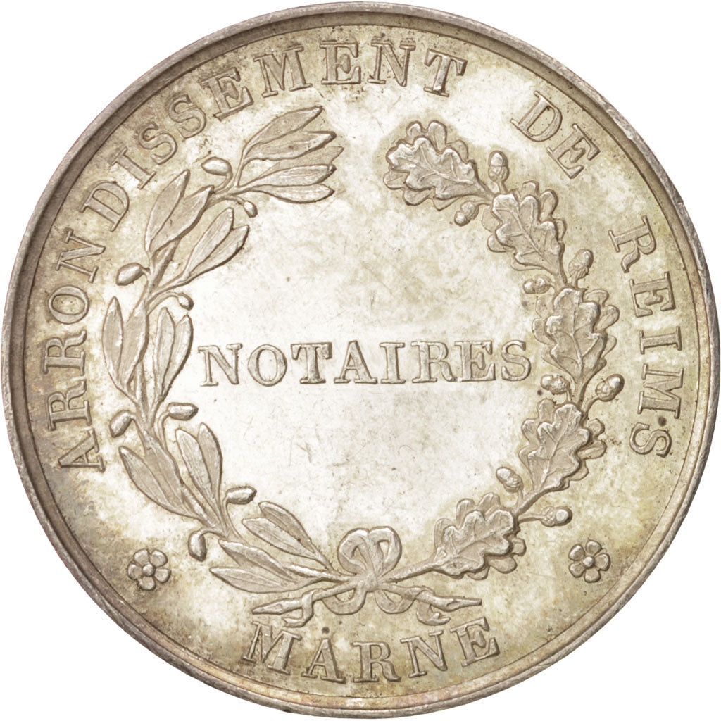 France, Token, Notary, 1824, MS(60-62), Silver, Lerouge:343