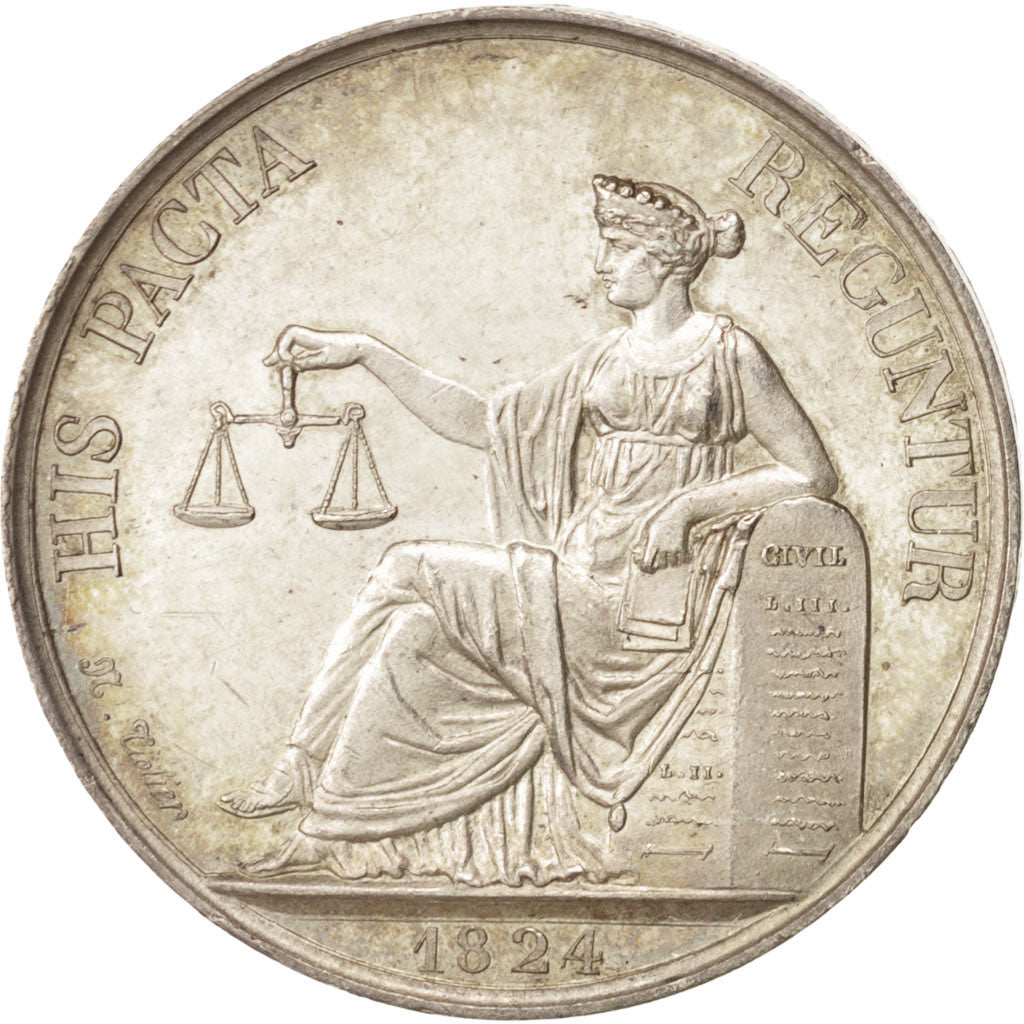 Frankrijk, Token, Notary, 1824, Tiolier, PR, Zilver, Lerouge:342