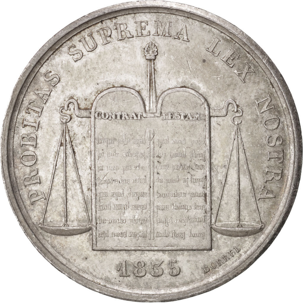 France, Token, Notary, 1835, AU(50-53), Silver, Lerouge:353