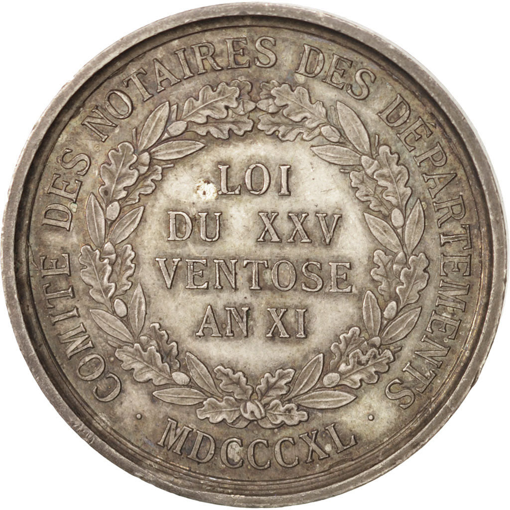France, Token, Notary, AU(55-58), Silver, Lerouge:450