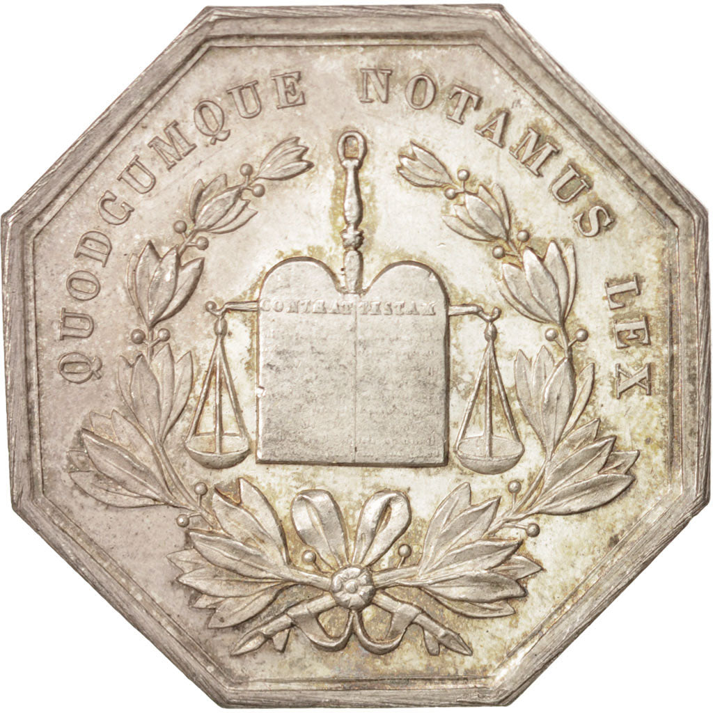 France, Token, Notary, Caqué, AU(50-53), Silver, Lerouge:1