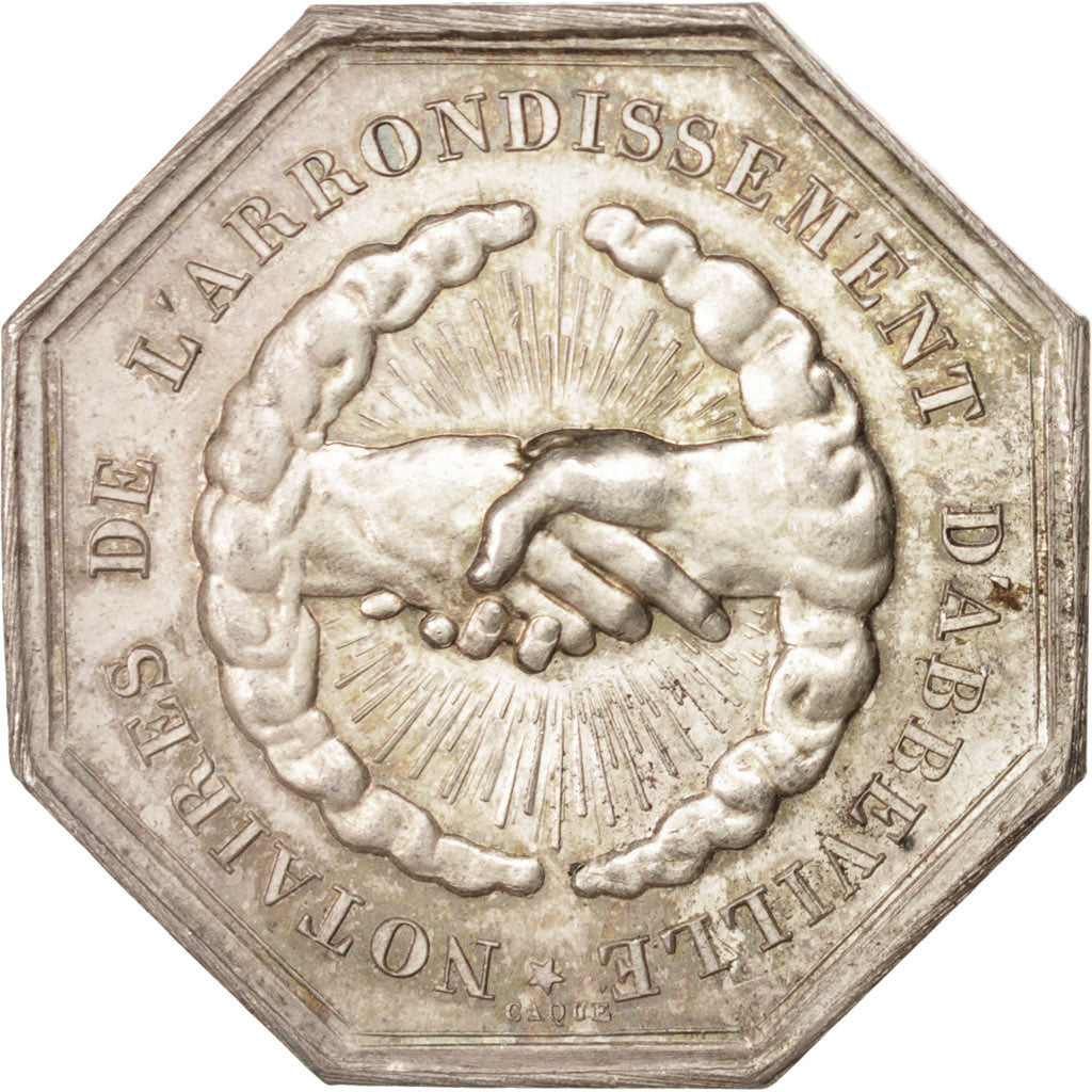 France, Token, Notary, Caqué, AU(50-53), Silver, Lerouge:1