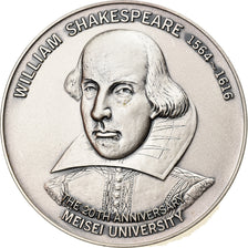 Japan, Medal, William Shakespeare, Meisei University, 20 Years, MS(63), Silvered