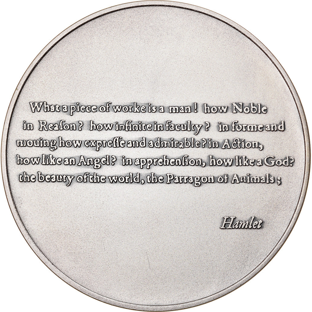 Japan, Medal, William Shakespeare, Meisei University, 20 Years, MS(63), Silvered