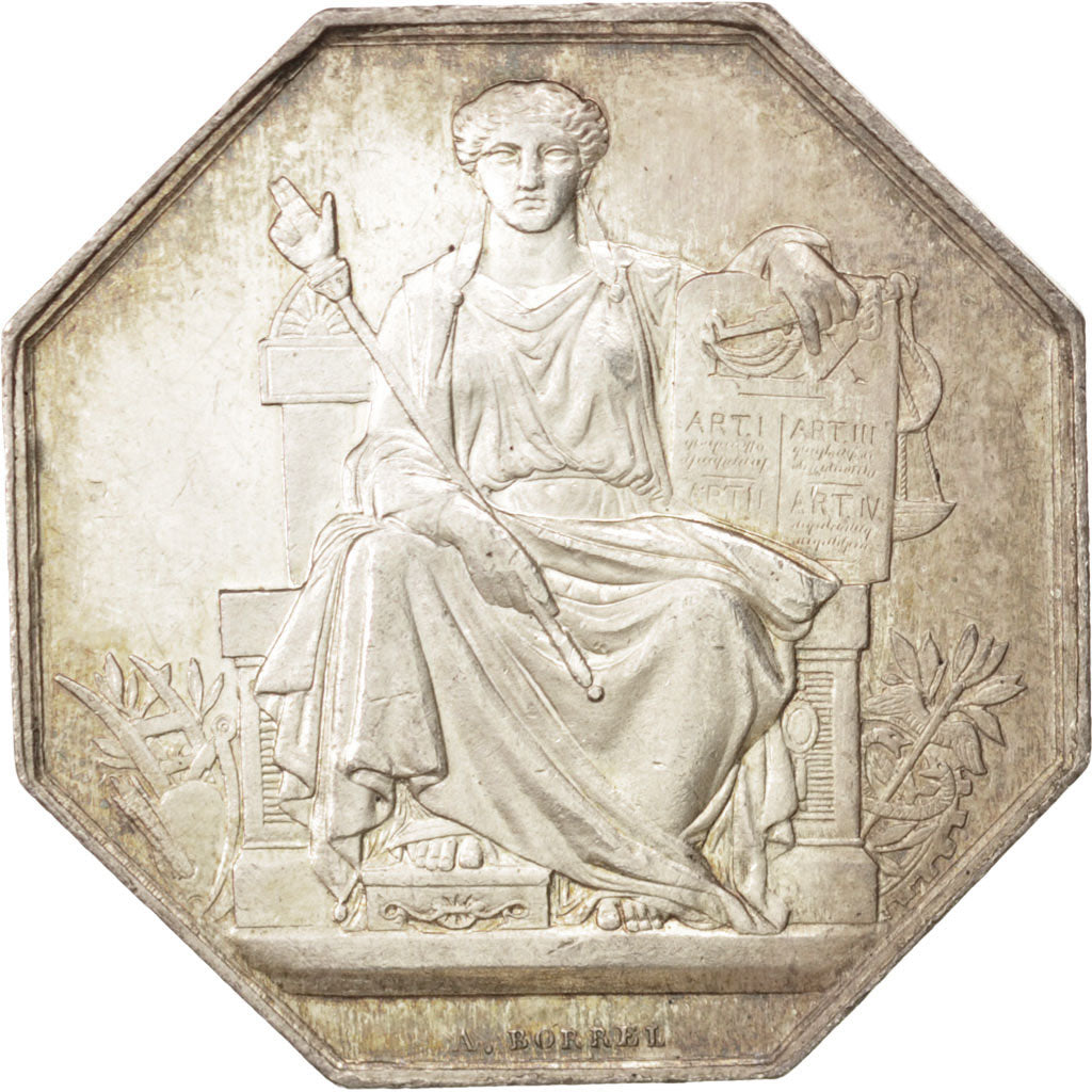 Francja, Token, Notariusz, Borrel, AU(55-58), Srebro, Lerouge:139b