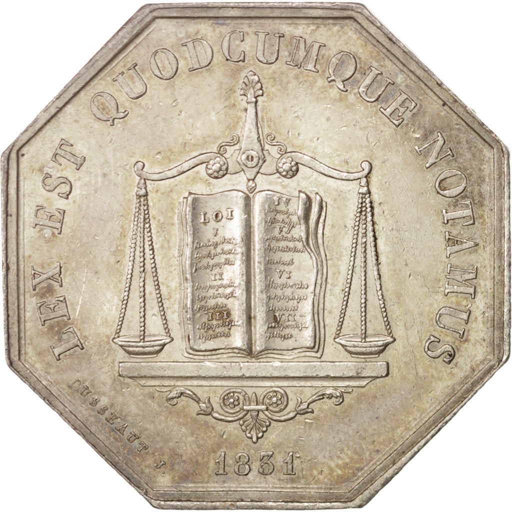France, Token, Notary, 1831, AU(50-53), Silver, Lerouge:112