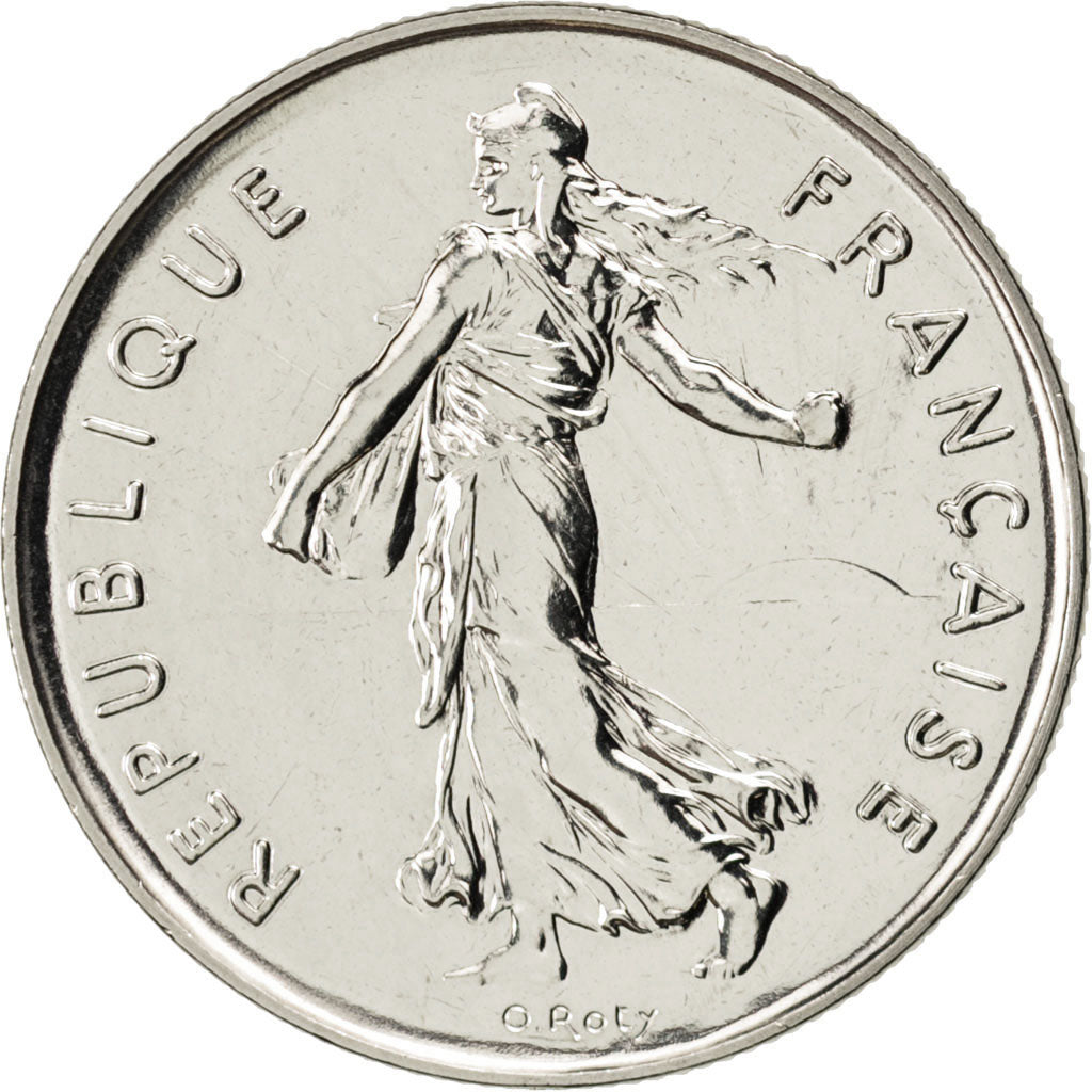 FRANCE, Semeuse, 5 Francs, 1990, Paris, KM #926a.1, MS(63), Nickel Clad...