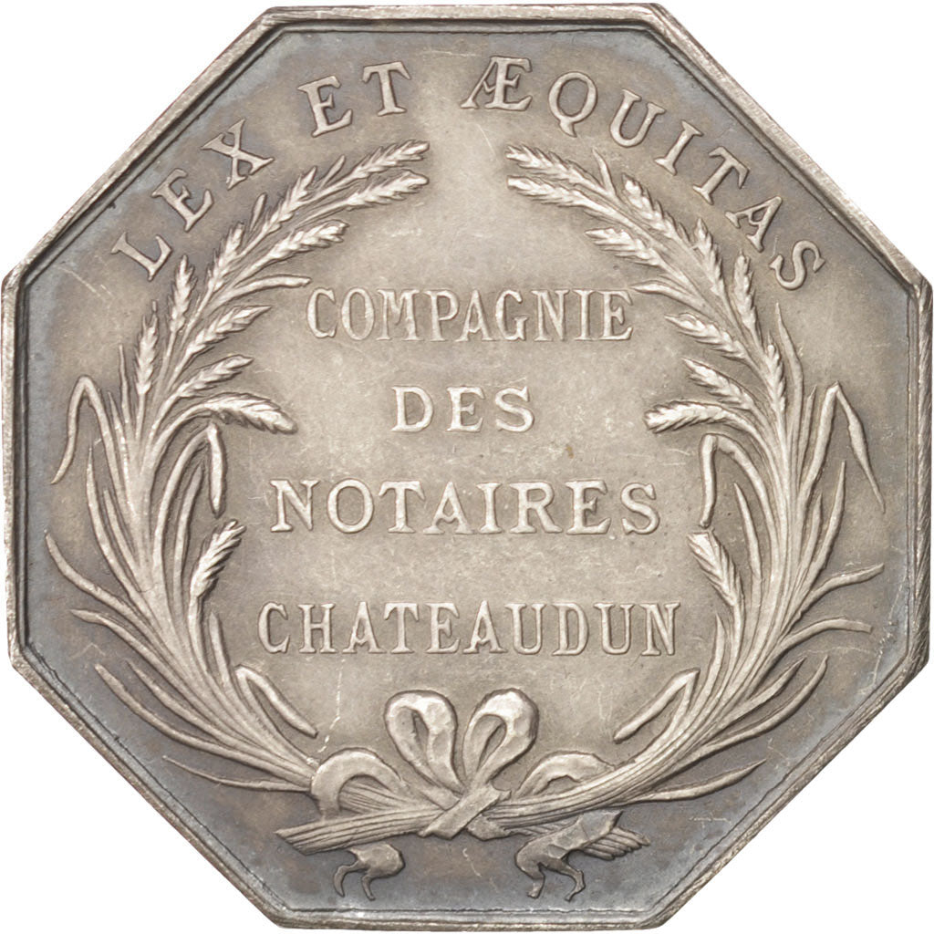France, Token, Notary, AU(55-58), Silver, Lerouge:84
