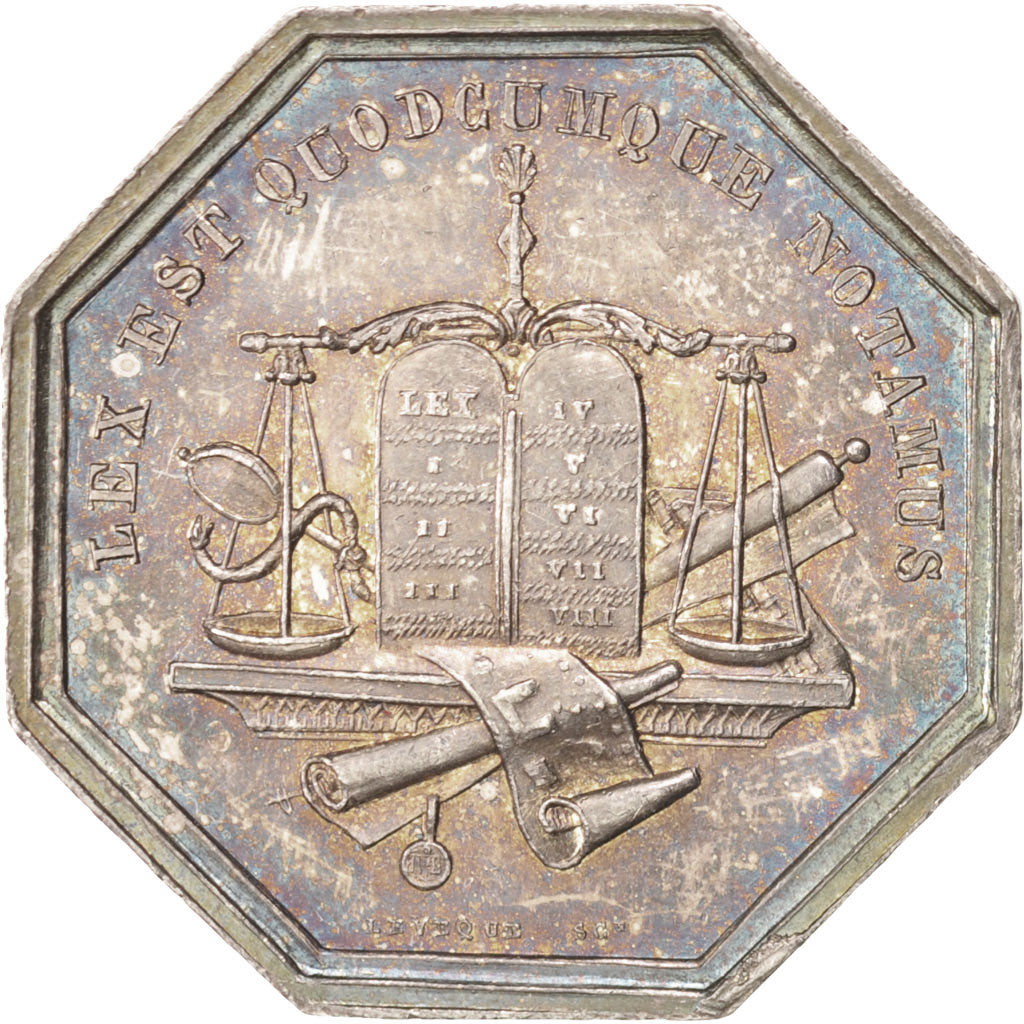 France, Token, Notary, AU(55-58), Silver, Lerouge:182