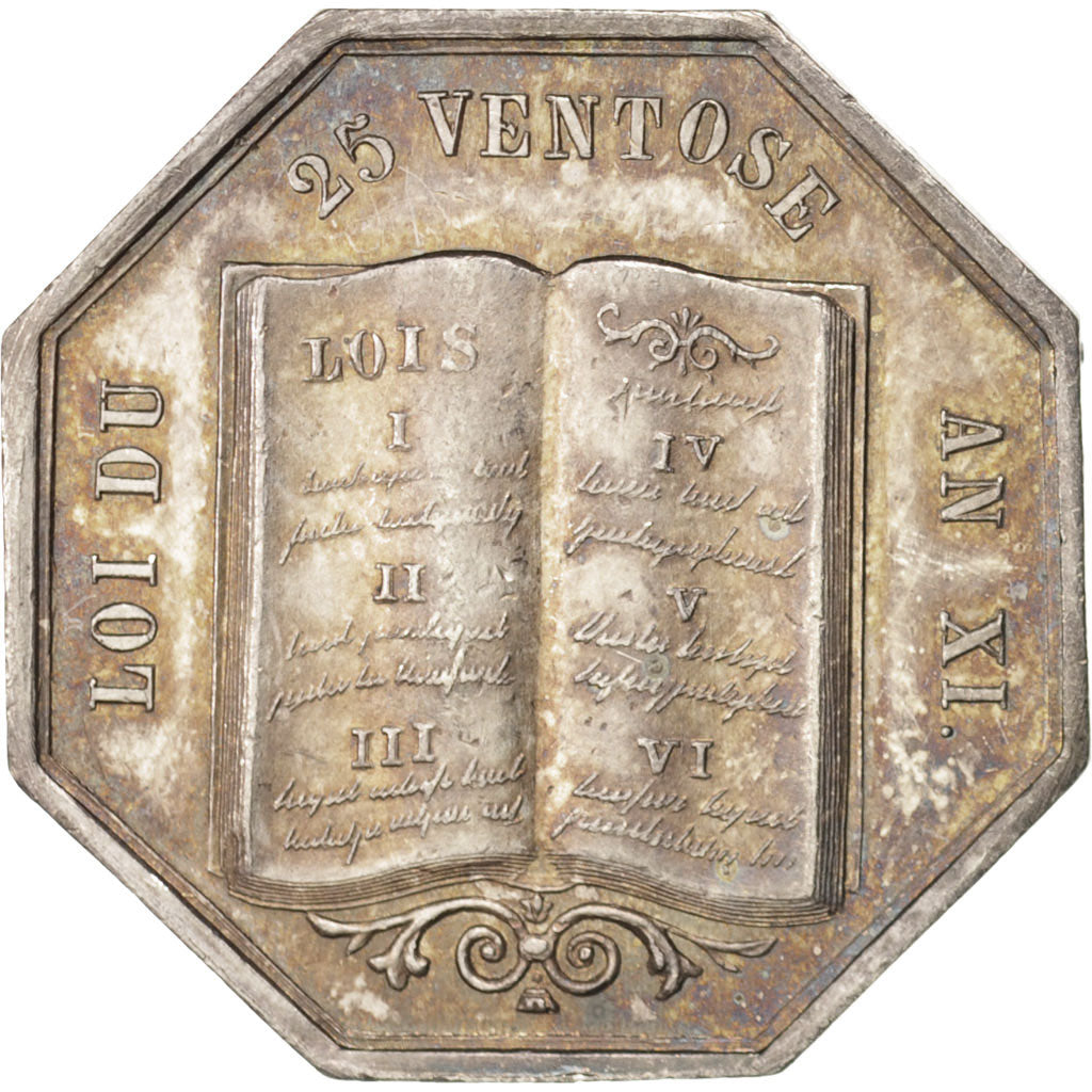 France, Token, Notary, AU(50-53), Silver, Lerouge:164a