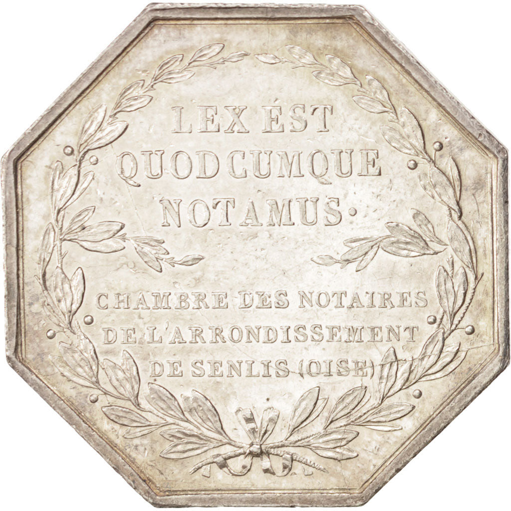 France, Token, Notary, Caqué, AU(55-58), Silver, Lerouge:388